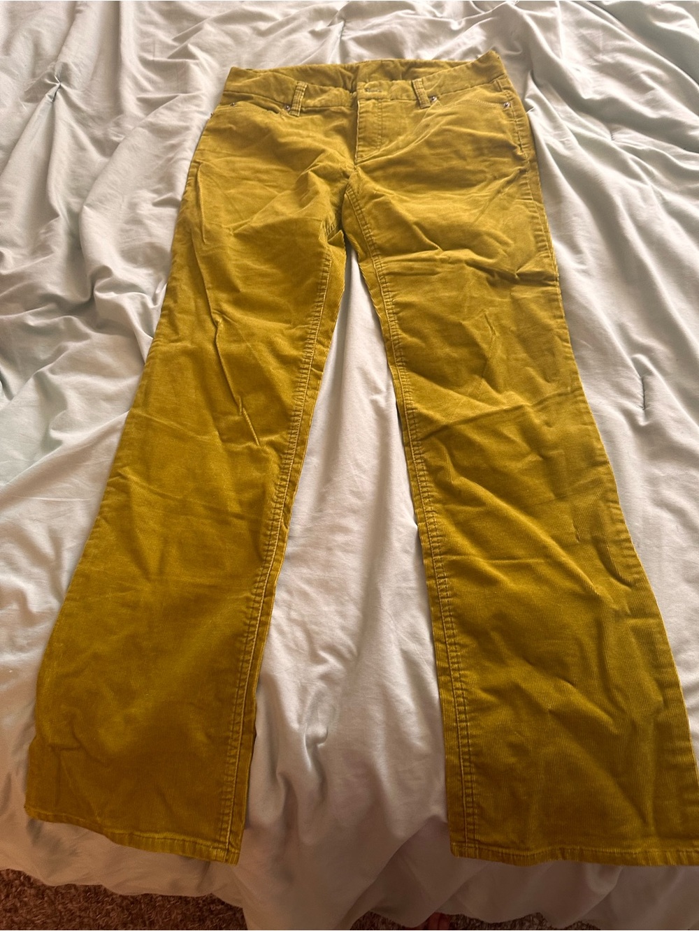 J. Crew Women's Mustard Yellow Corduroy Bootcut Pants